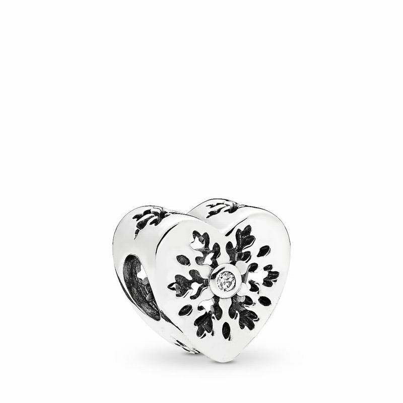 Pandora Australia Snowflake Heart Charm - Sterling Silver | NUKITD807